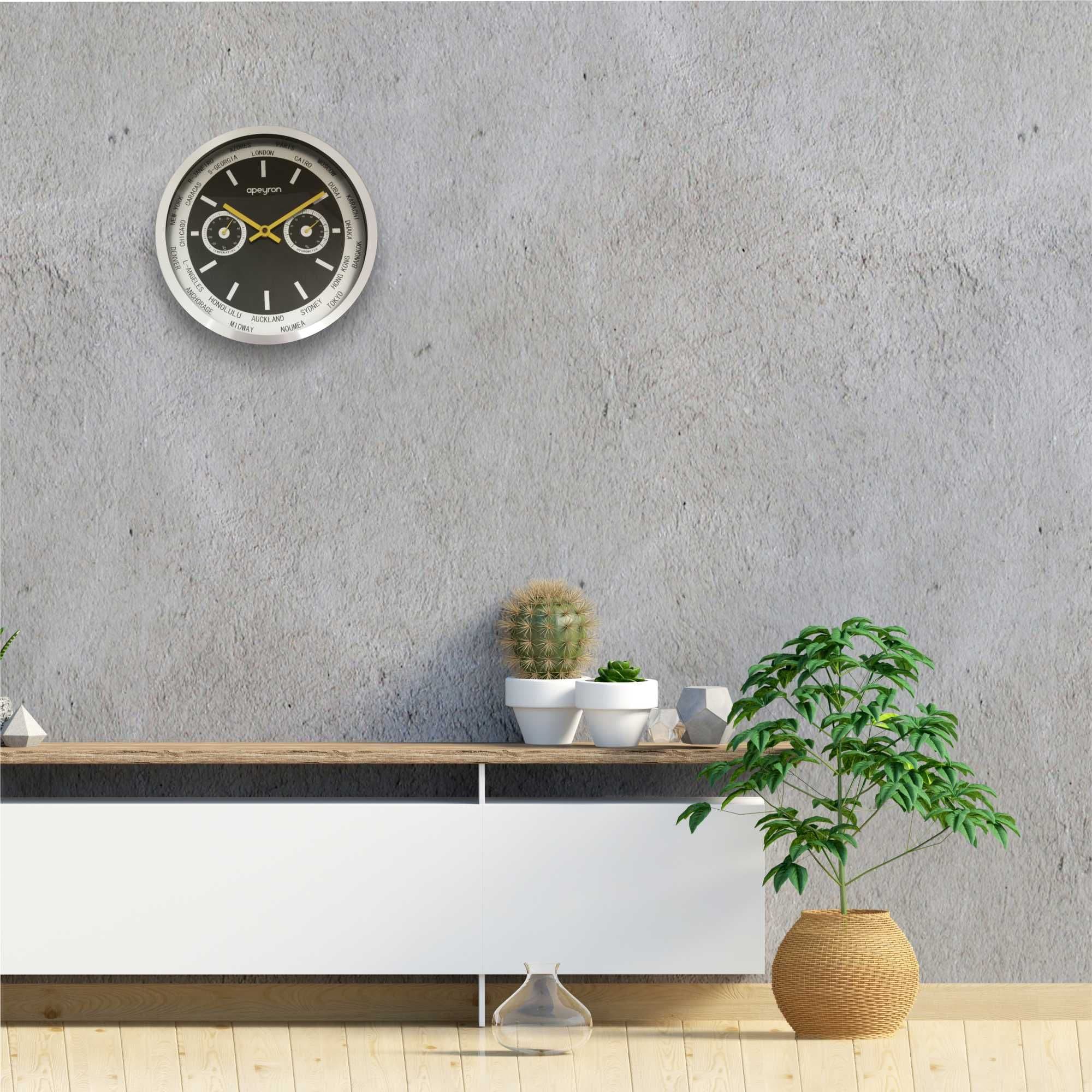 82241318 Часы настенные ML 9225 с термометром и гигрометром, диаметр 30 см Декор Santreyd  - Вид №4