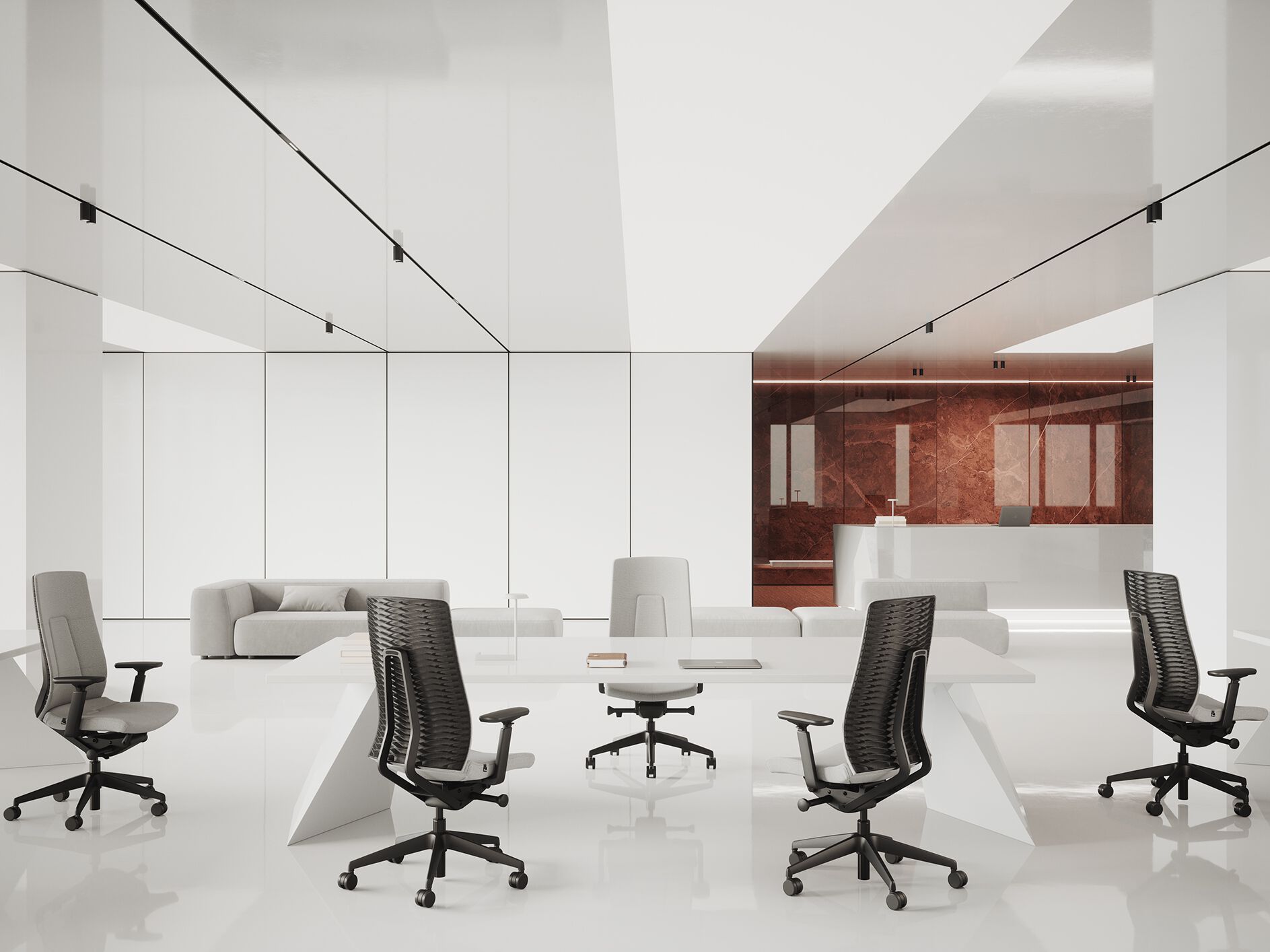 5 спиц подлокотник ткань поворотный операционный стул офис LD Seating FollowMe ARCH-00111102 - Вид №1