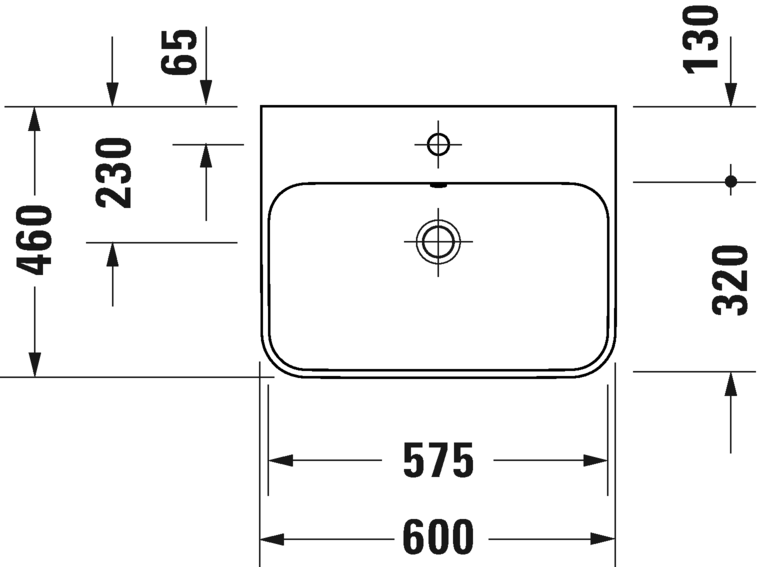 2360600060 Подвесная раковина настенная овальная Duravit Happy D.2 Plus - Вид №2