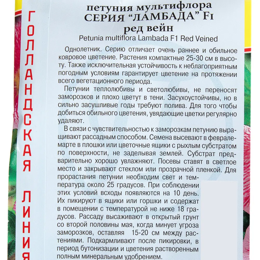 Петуния мультифлора Ламбада Ред Вейн F1 17301467 STLM-2088712 ПРЕСТИЖ СЕМЕНА  - Вид №2