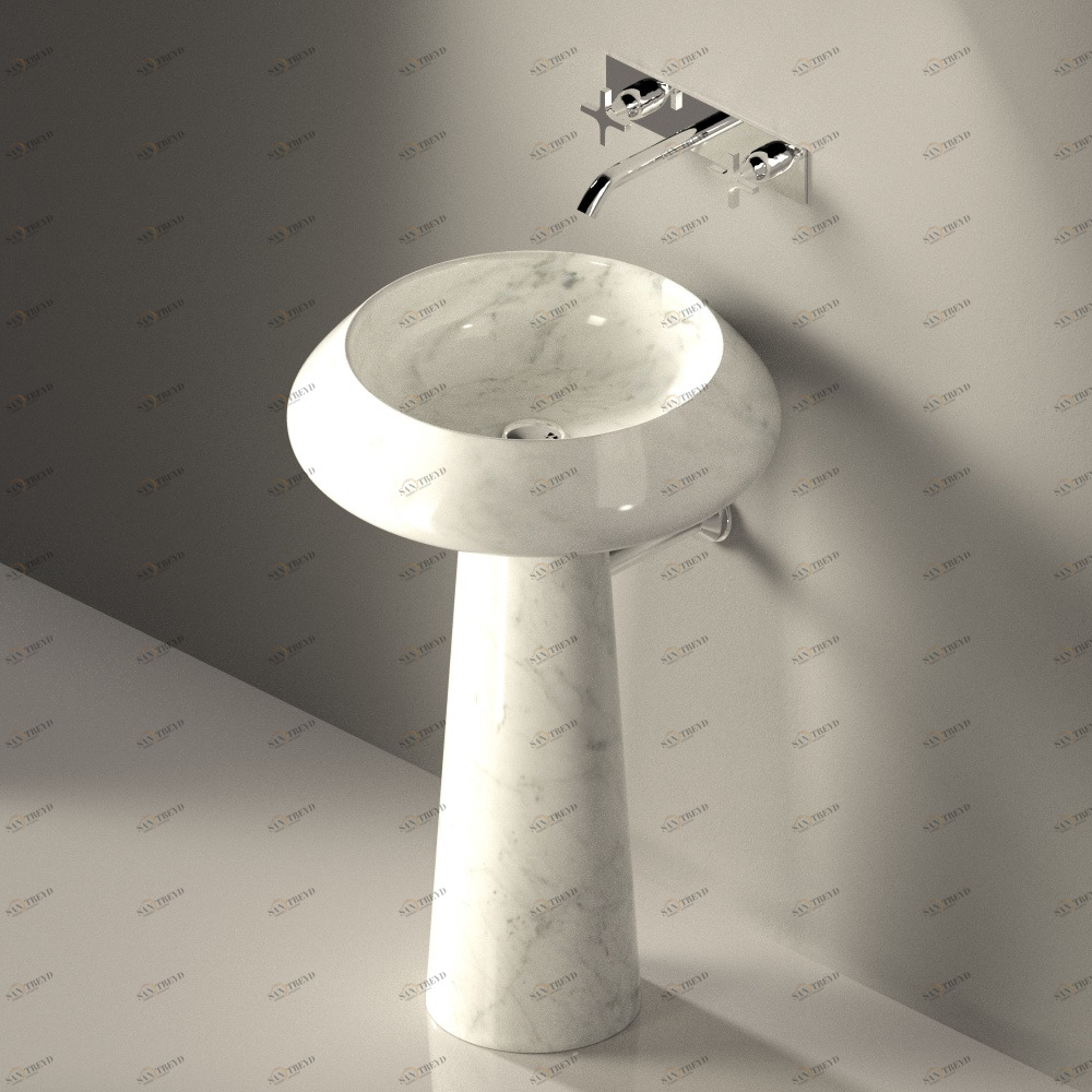 ACER1082MCARRARA Напольная раковина стоящая круглая Agape 