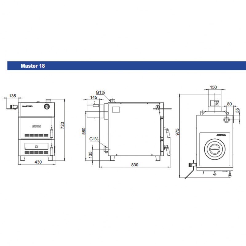 Твердотопливный котел ZOTA Master 18 MASTER18 - Вид №2