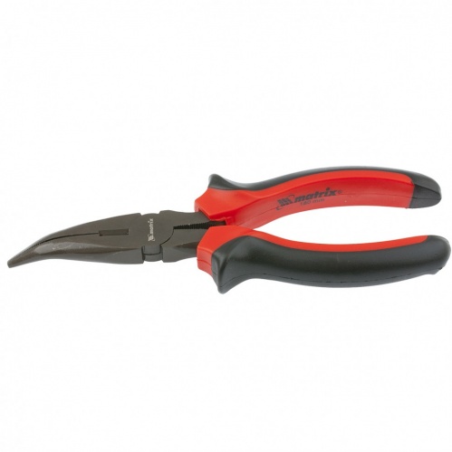 Длинногубцы изогнутые Black Nickel 160мм двухкомпонентные рукоятки MATRIX 12538 - Вид №3