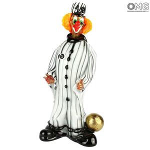 2587 ORIGINALMURANOGLASS Статуэтка Клоун-заключённый - муранское стекло OMG 14 см