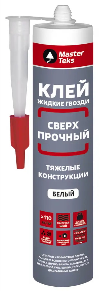 84534378 Клей полимерный MasterTeks сверхпрочный для тяжелых конструкций белый 440 г STLM-0859495