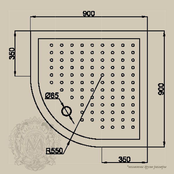 Душевой уголок MIGLIORE Diadema, 90 х 90 х 195 см ML.DDM-22.890 TR.DO/DX - Вид №1