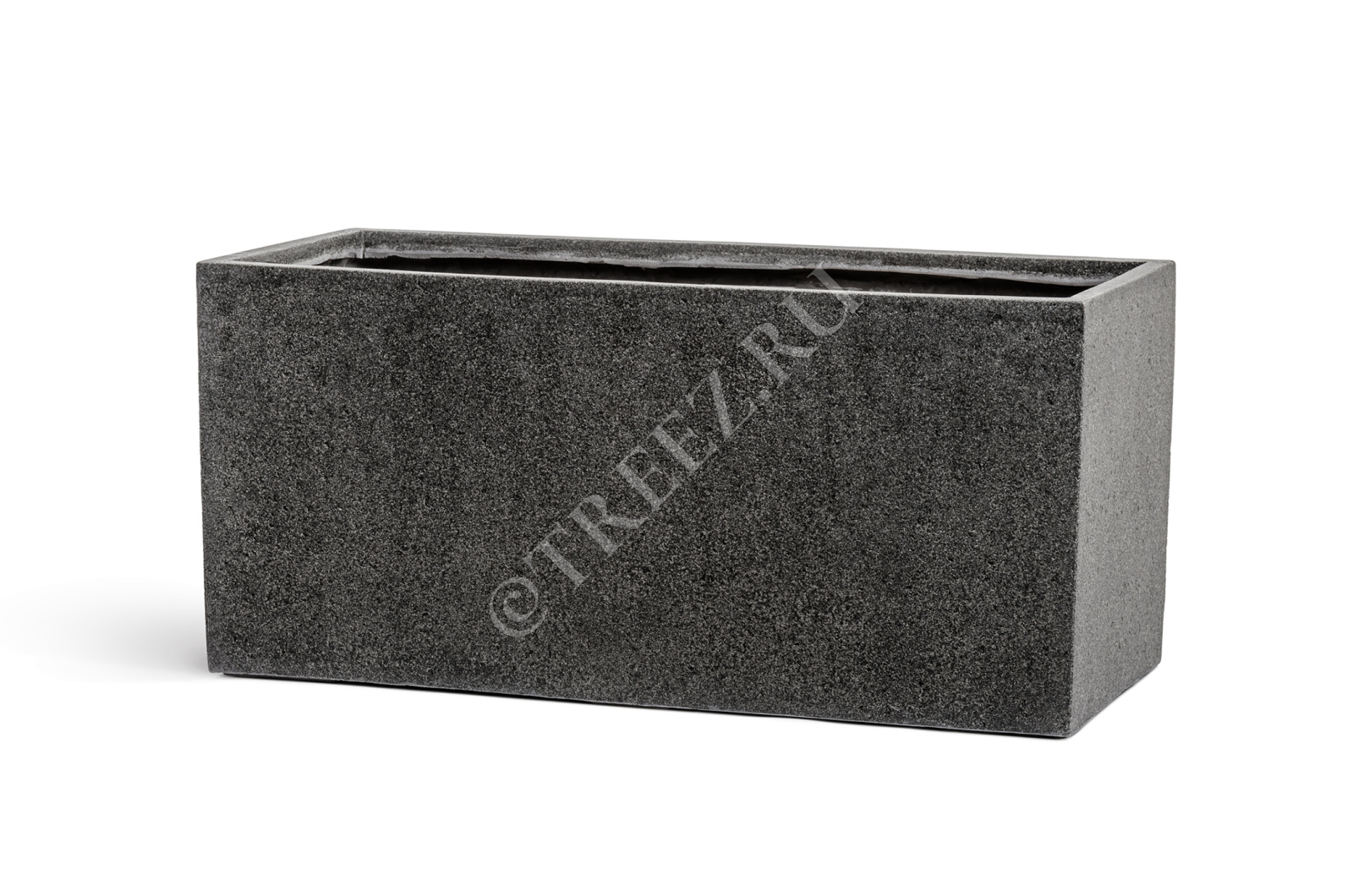 41.3319-01-024-GR-060 Кашпо  Effectory - серия Stone - Низкий прямоугольник - Тёмно-серый камень Цветочная коллекция  - Вид №2