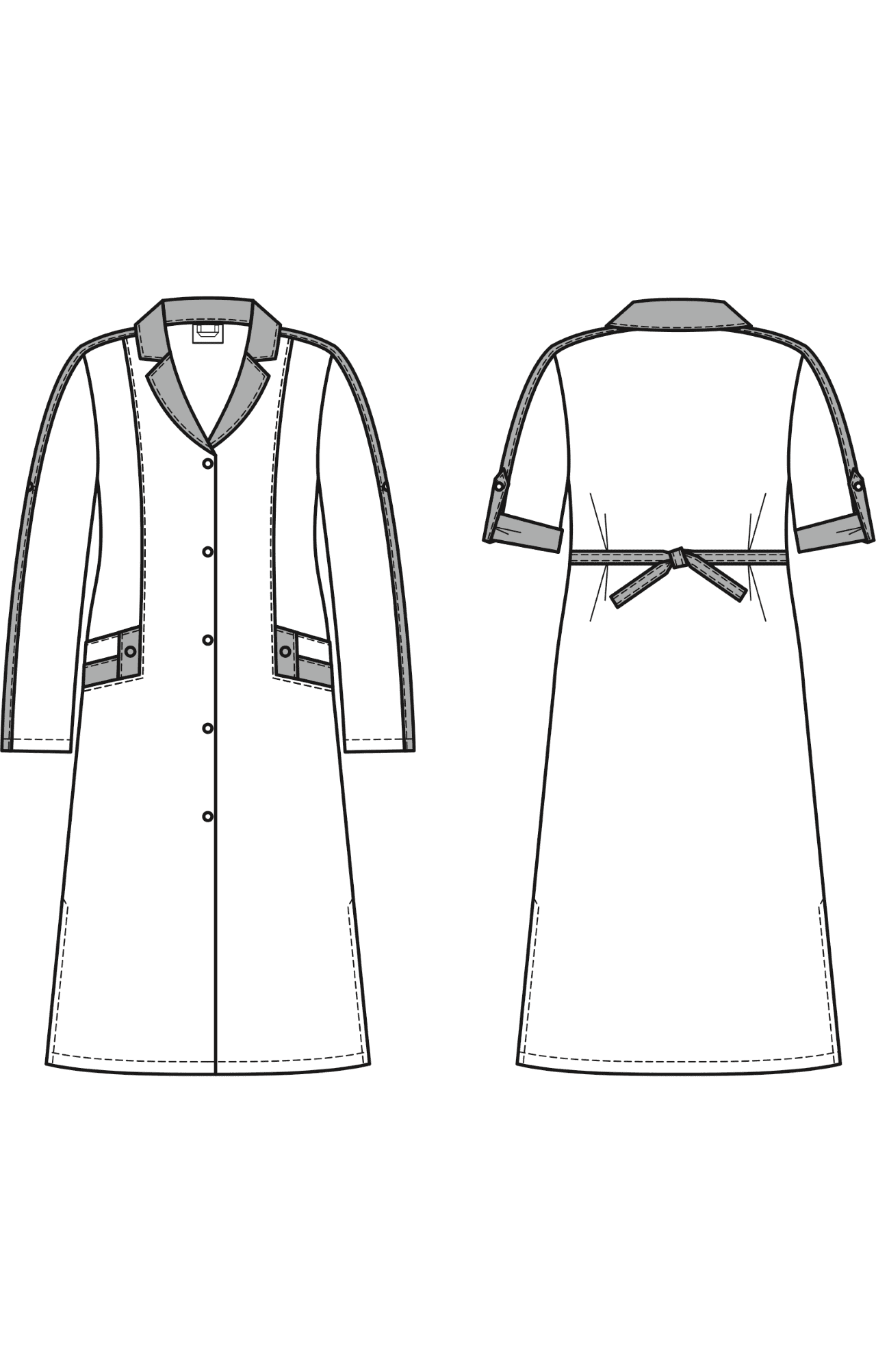 62844 Халат "Радуга NEW" длинный рукав голубой василек  Одежда для обслуживающего персонала  размер 66 Спецодежда  - Вид №2