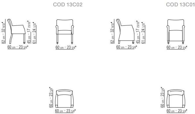 Flexform Съемный тканевый стул с подлокотниками sun-id-1448719 - Вид №1