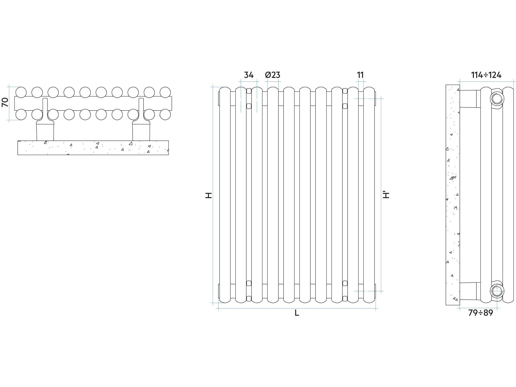 Стальной модульный вертикальный мебельный радиатор Irsap Арфа ARCH-00086045 - Вид №5