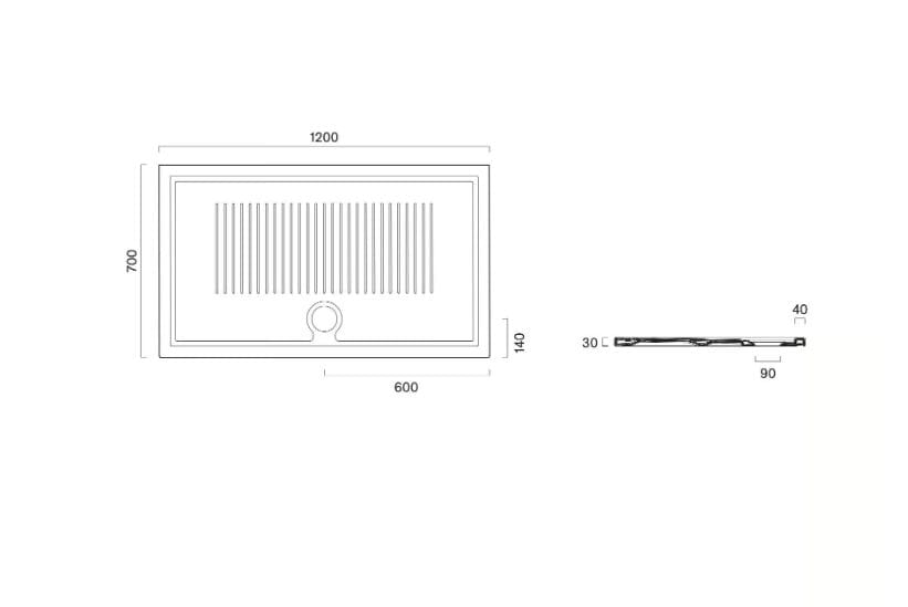 Нескользящий прямоугольный поддон для душа CERAMICA CATALANO H3 ARCH-00140330 - Вид №12