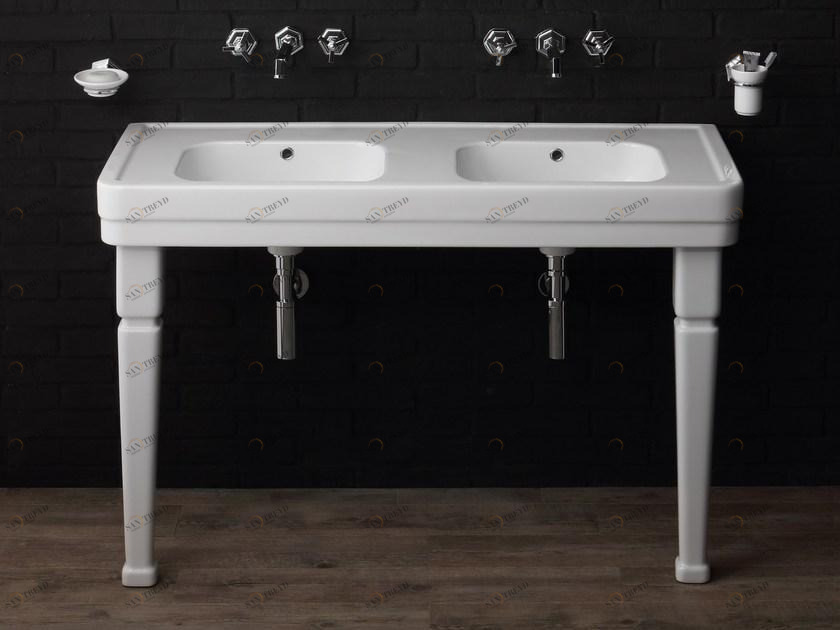 BLEU PROVENCE Двойная консольная мойка из керамики Provence '900 sun-id-1366090