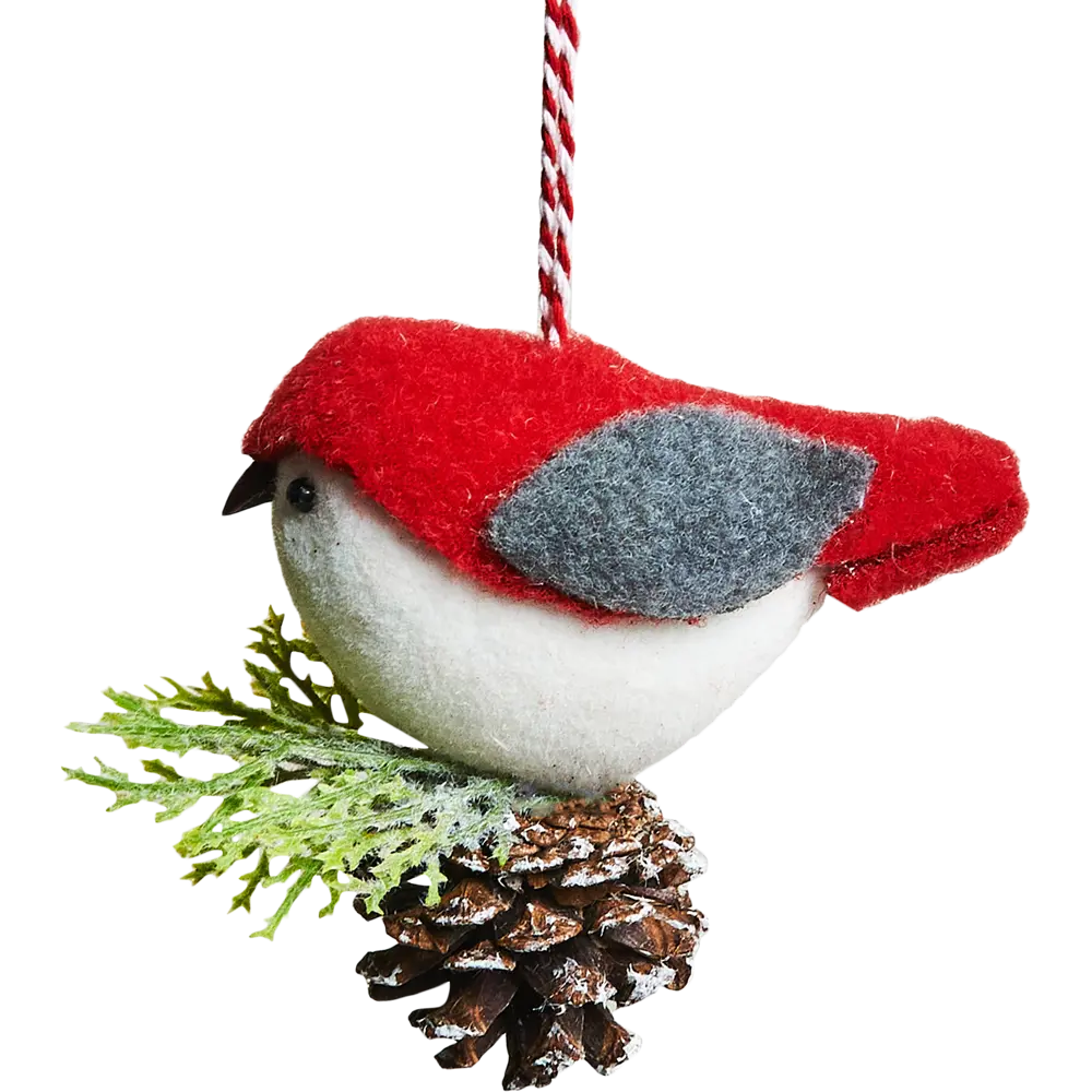 87036531 Елочная игрушка Птица 10x8.5 цвет красный STLM-1440658 Santreyd  - Вид №1