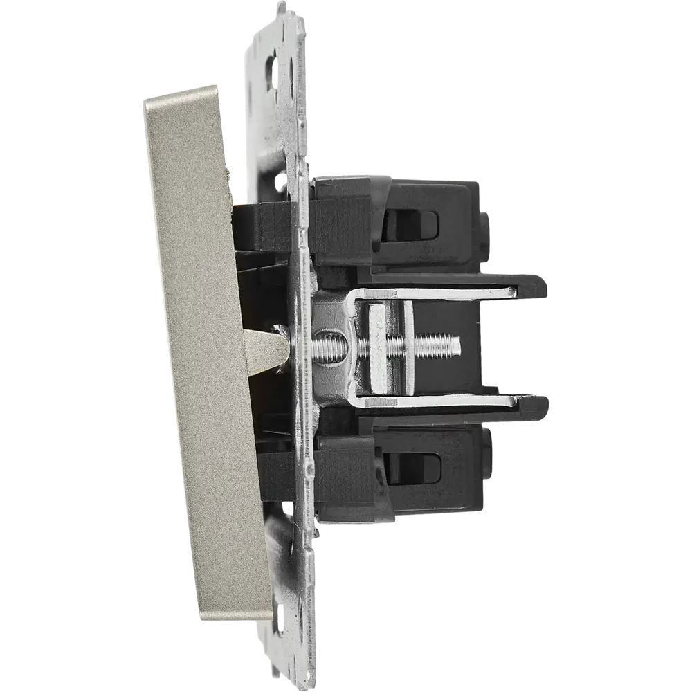 Выключатель IEK Brite двухклавишный с подсветкой, матовый стальной 87761735 STLM-1402137 - Вид №2