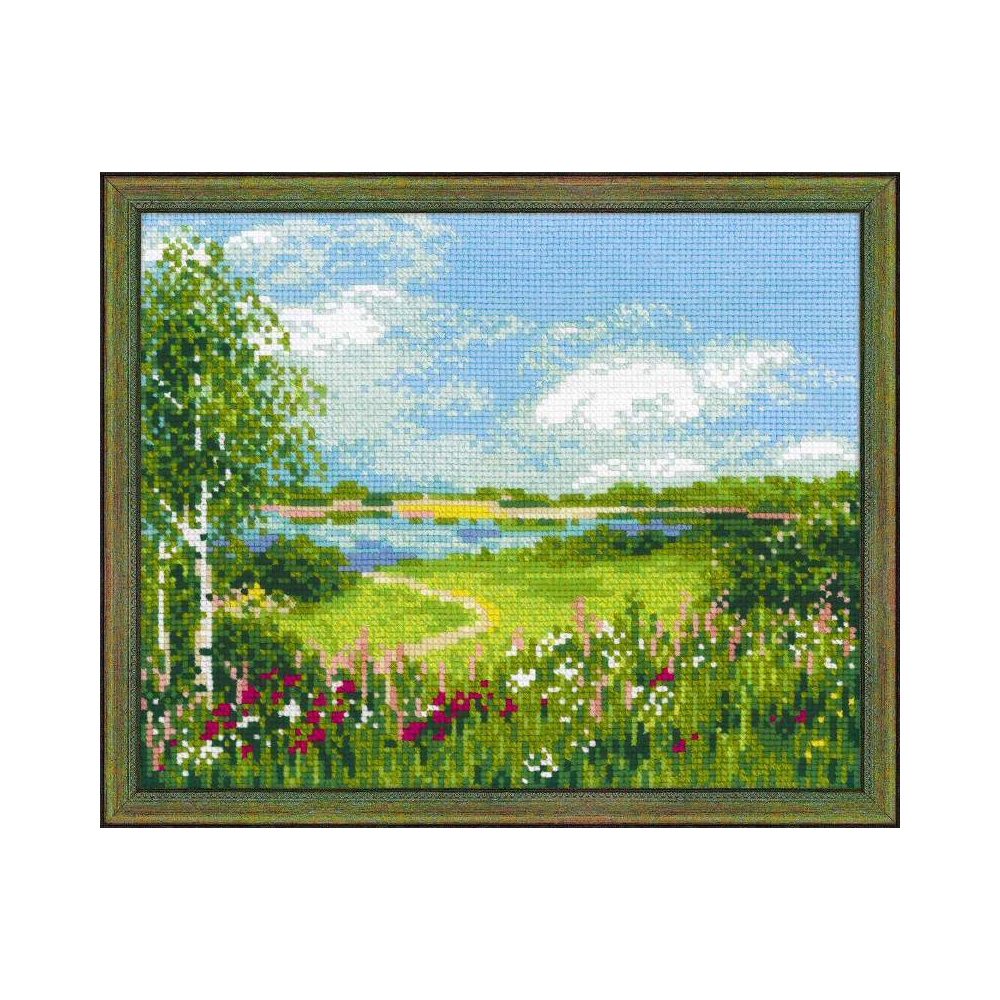 1604 Набор для вышивания Тропинка к пруду 24 х 30 см RIOLIS Сотвори Сама 