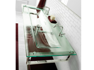 Кристалл прямоугольный двойной подвесной умывальник