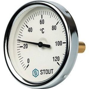 Термометр биметаллический 80 мм 120° STOUT с погружной гильзой 50 мм