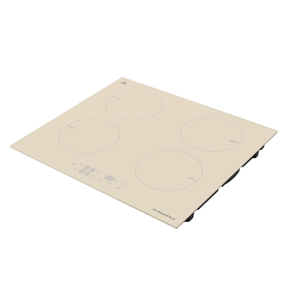 EVI.594-BG Электрическая индукционная панель / индукционная, индукционная варочная панель 60см, сенсорное управление, индикация нагрева, таймер, 2 бустера, защита от детей, детектор диаметра посуды, бежевая Maunfeld Maunfeld Light Santreyd  - Вид №3