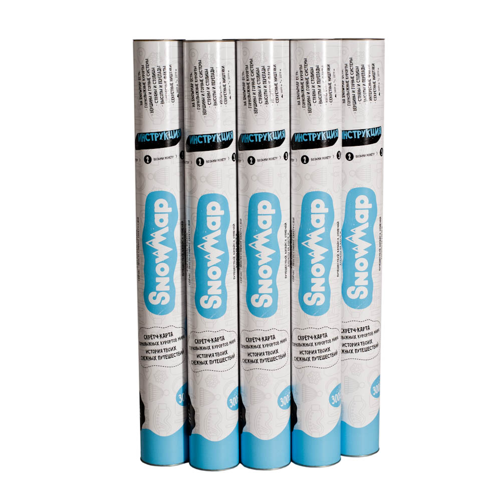 Карта со скретч слоем голубая Snow Map BADLAB ДИЗАЙНЕРСКИЕ 00-3880591 Голубой  - Вид №4