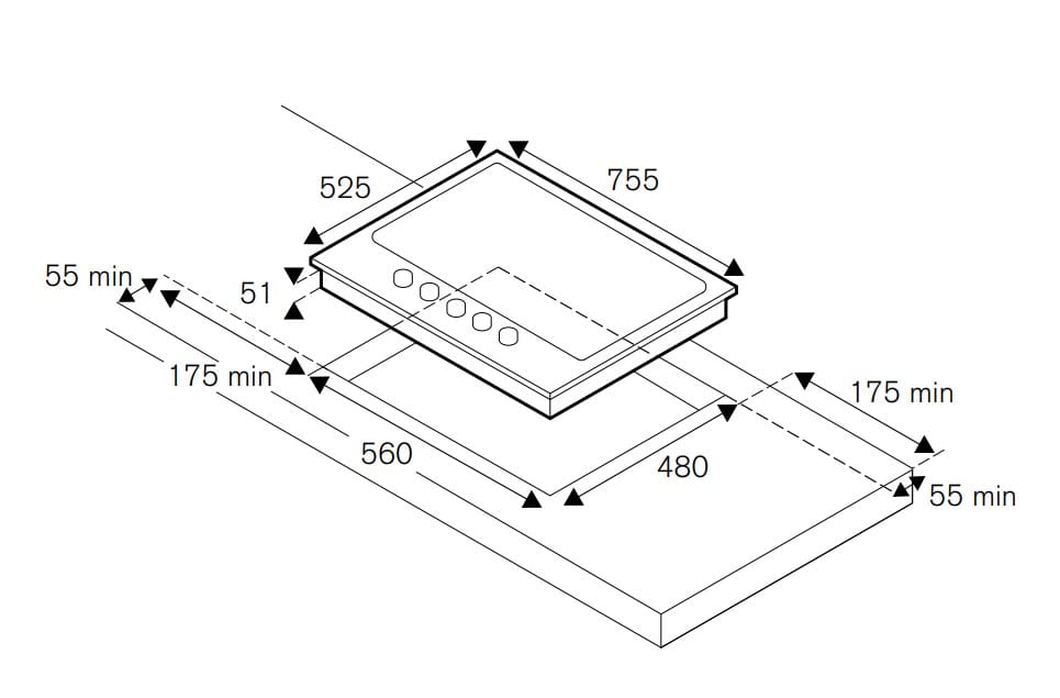 Стеклянная встраиваемая газовая плита Bertazzoni Professional ARCH-00077943 - Вид №2