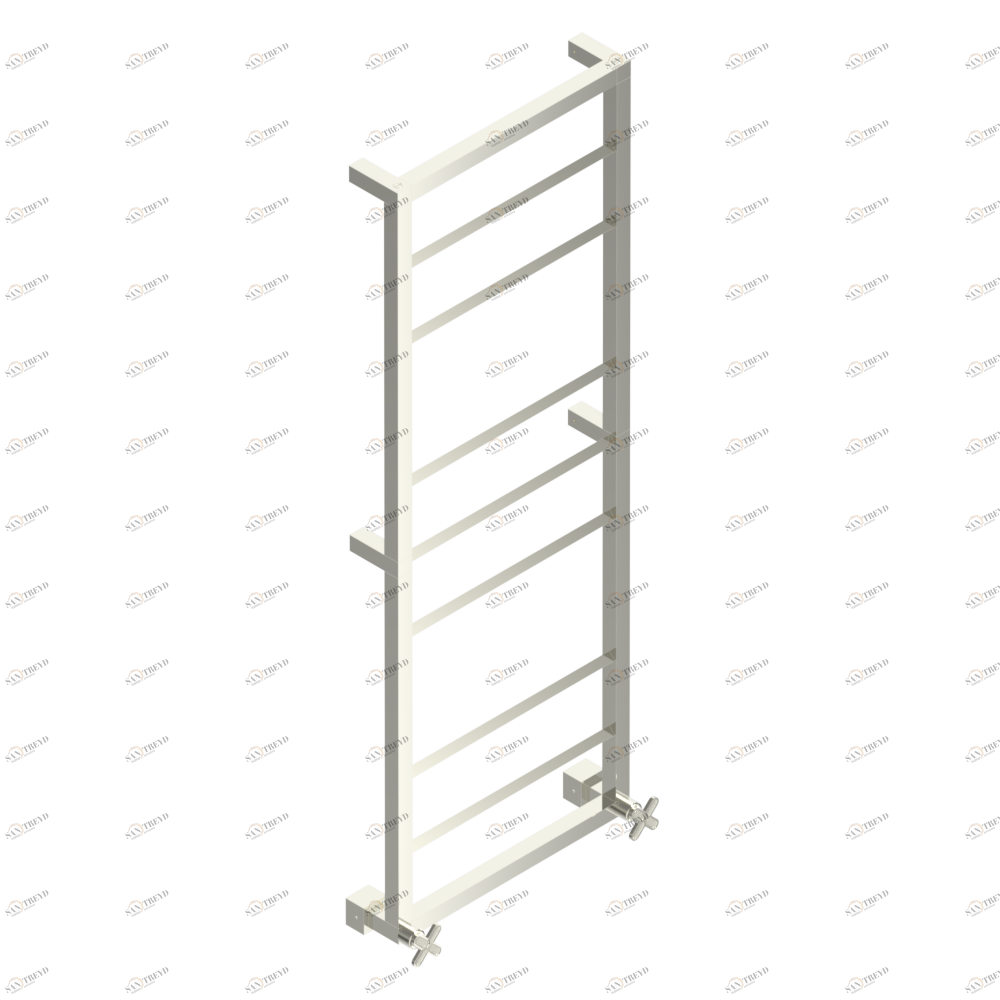 A6G-TWS9H2 Полотенцесушитель Современный квадратный, 9 перекладин, 520 мм x 1410 мм, водяной, с 2 декоративными рукоятками Thg-paris Profil инкрустация Lalique Никель A6G-TWS9H2 CAT.B