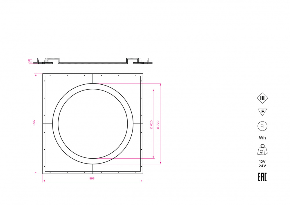 SN 612 Встраиваемый кольцевой гипсовый светильник Stellanova CALYPSO 720  - Вид №3