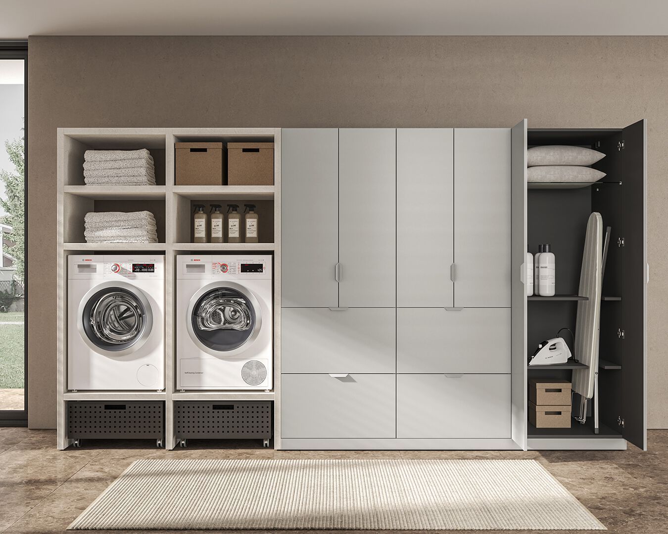 Шкаф для стиральной машины с зеркалом BMT Kosmo ARCH-00039451 - Вид №2