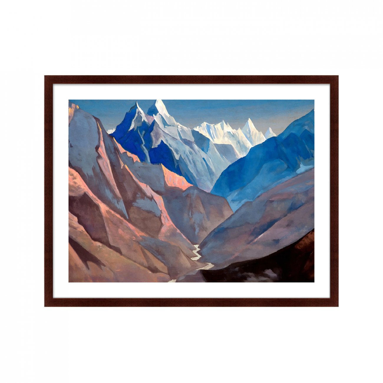 Картина в деревянной раме 42х32 см "Гора «М», 1931 г." КАРТИНЫ В КВАРТИРУ  264840 Белый;голубой;разноцветный  - Вид №1