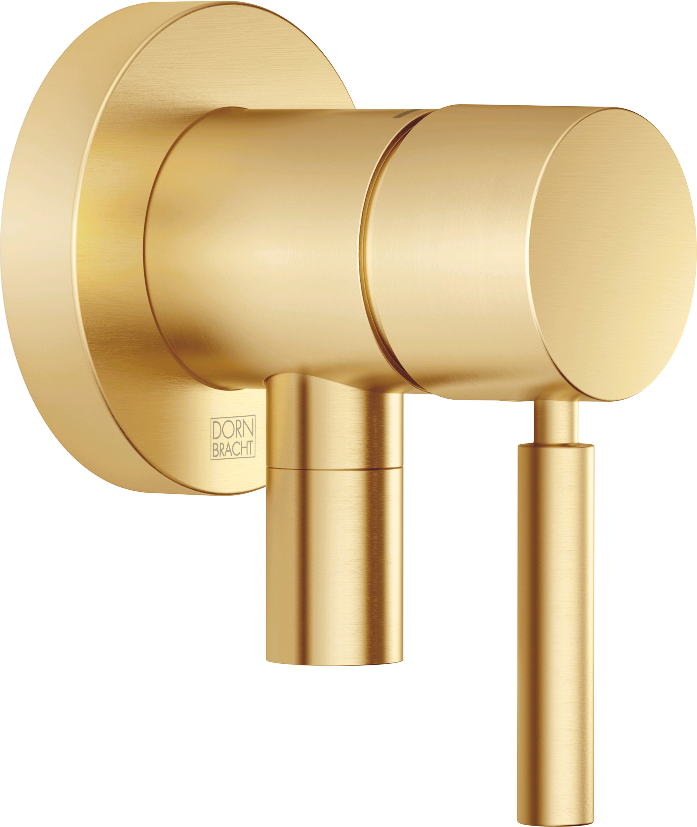 Однорычажный смеситель скрытого монтажа с крышкой и встроенным подключением к душевой кабине – матовая дюрабрасс (золото 23 карата)