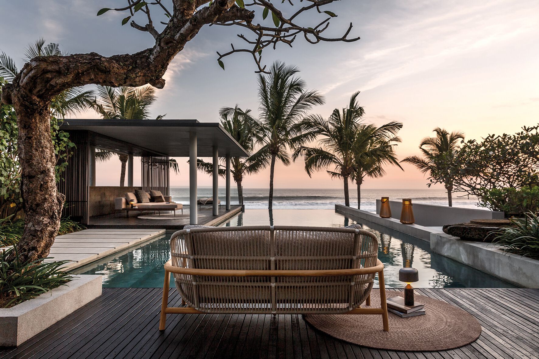 2-местный тканевый и веревочный садовый диван Gloster папоротник ARCH-00027465 - Вид №2