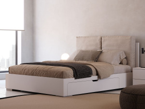 Деревянная двуспальная кровать для хранения