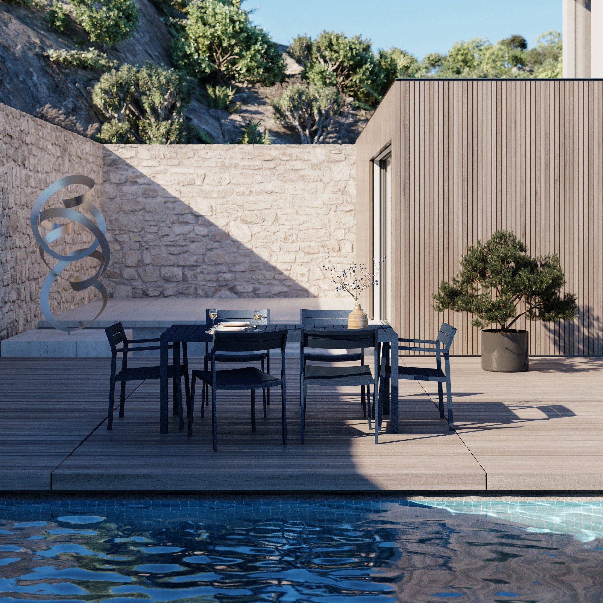 Алюминиевый стул для сада с открытой спинкой Case Eos ARCH-00054326 - Вид №12