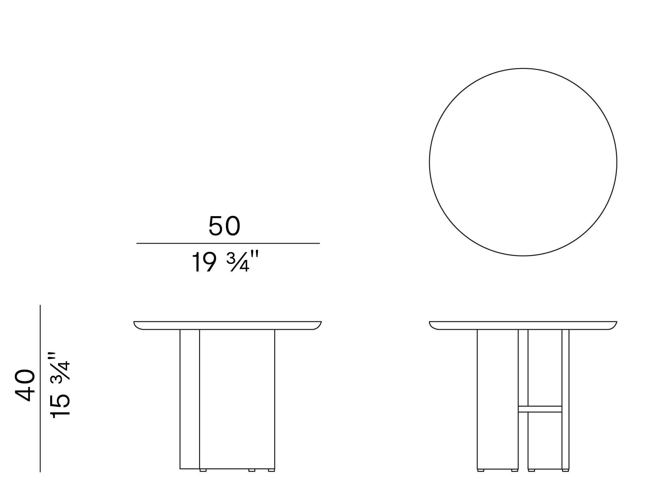 Круглый стальной садовый стол с каменной столешницей Potocco Double L ARCH-00025774 - Вид №1