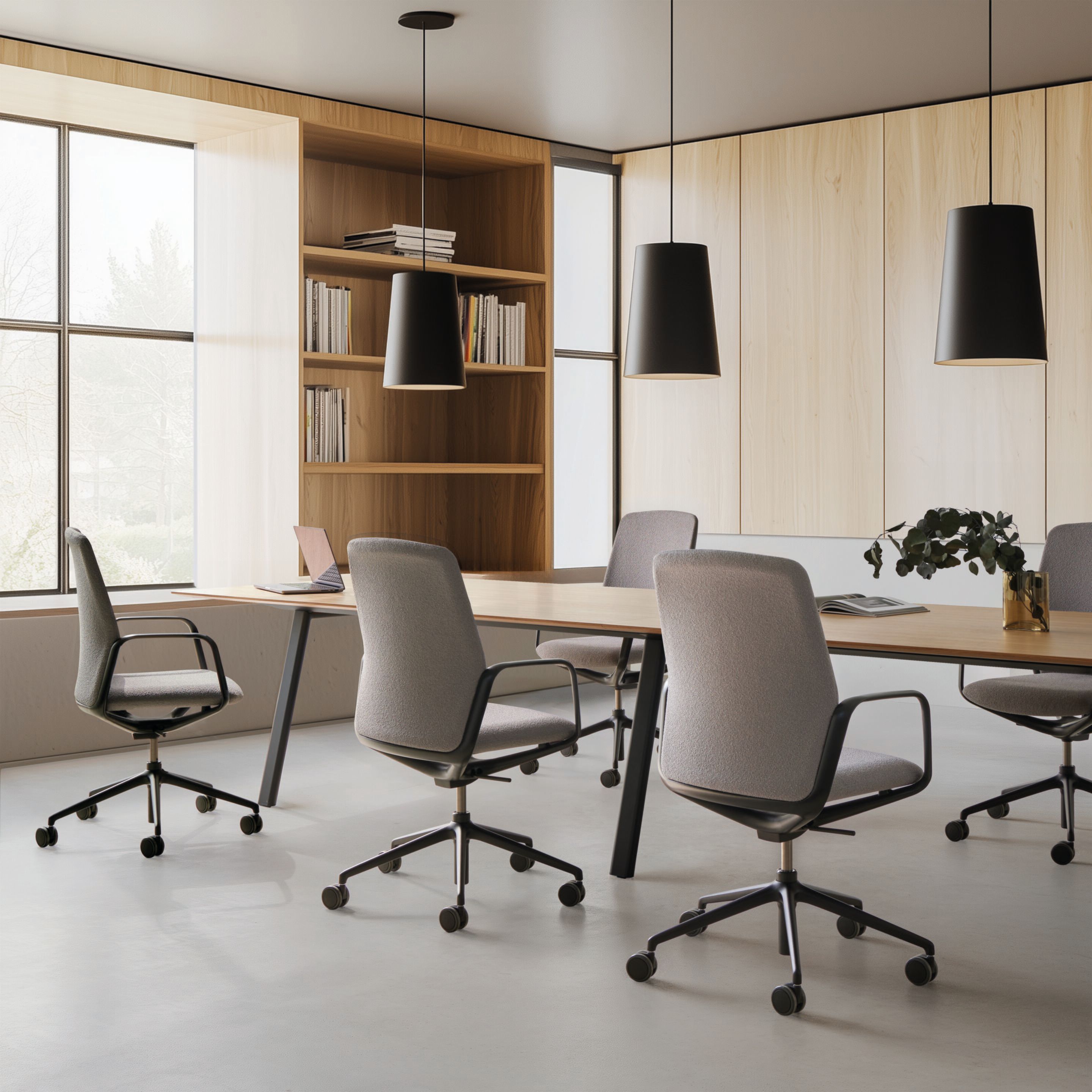 5-спицевое вращающееся офисное кресло с тканевыми колесами INCLASS Exa ARCH-00065893 - Вид №11