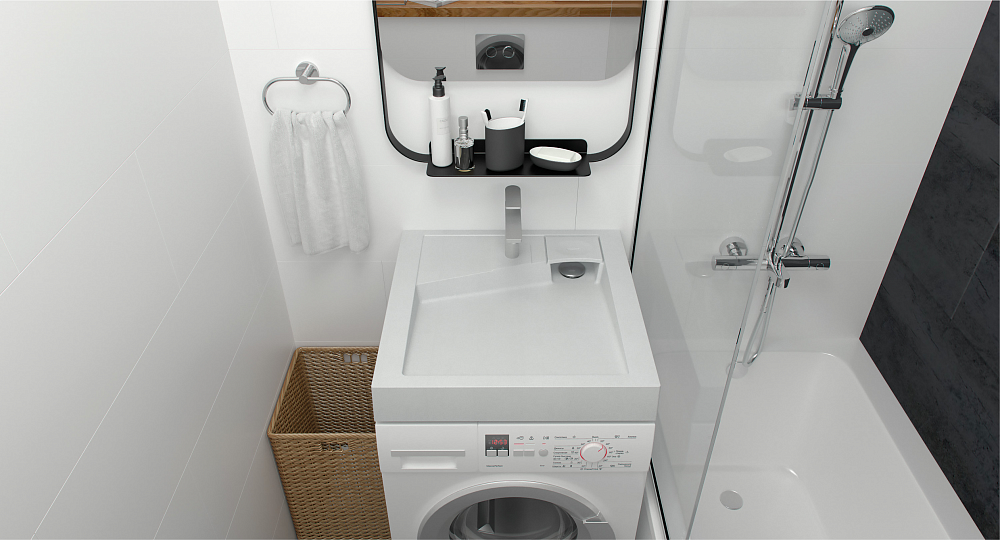 Раковина накладная Formastone Атлант (над стиральной машиной) * крепление в комплекте Атлант 501 - Вид №4