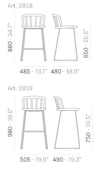 Высокий табурет из ясеня с подставкой для ног Pedrali Nym ARCH-00127797 - Вид №2