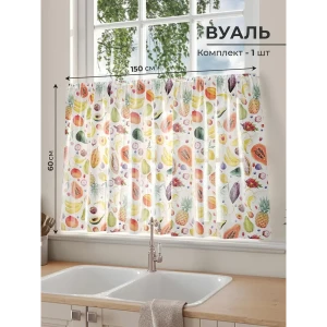 91712226 Штора на кулиске Comfy Way Манитрикс 150x60 см цвет белый STLM-1056566