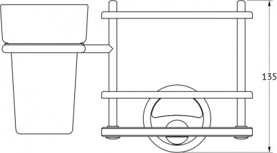 061 Держатель з/щеток и пасты со стаканом (стекло) ELL FBS Ellea - Вид №1