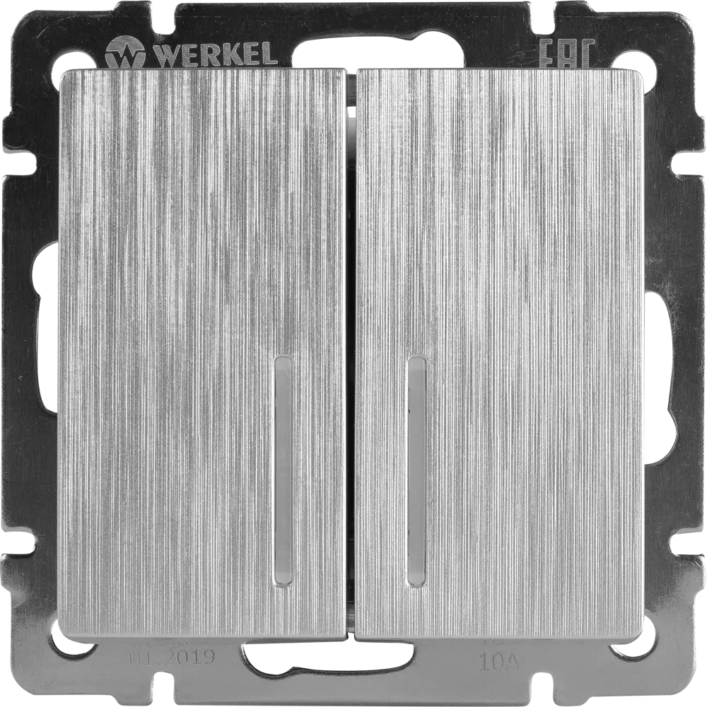 Выключатель Werkel двухклавишный с подсветкой для элегантного освещения 82125403