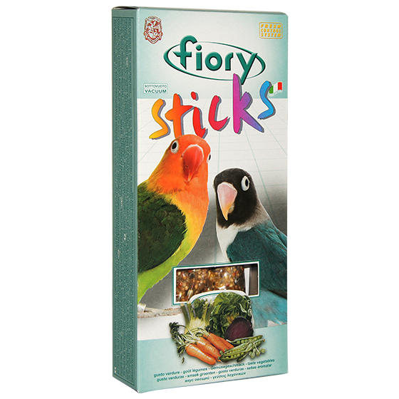 Т0043299 Лакомство для птиц Палочки для средних попугаев с овощами 120г Fiory 