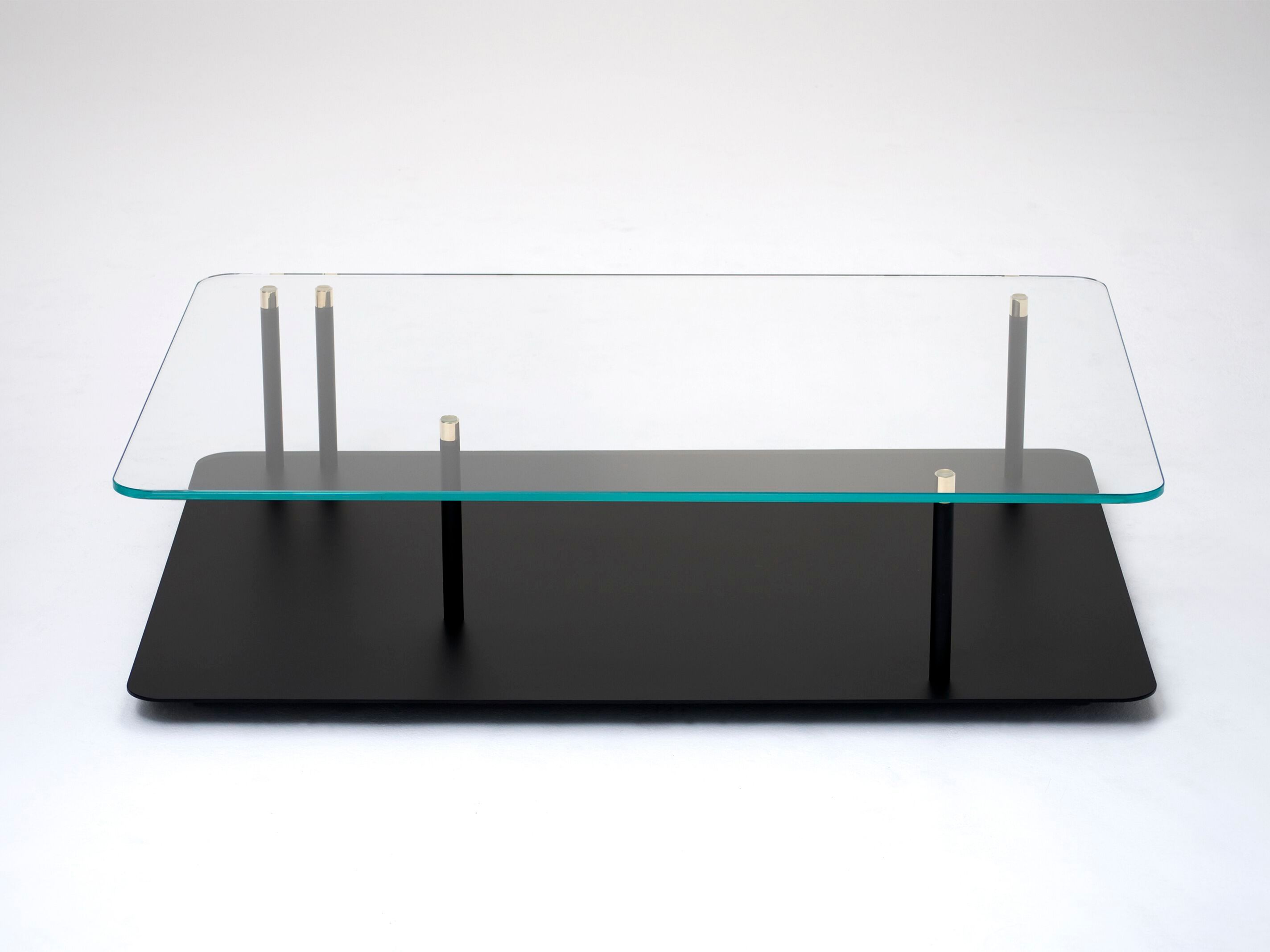 Прямоугольный журнальный столик из стали и стекла Phase Design Points of Interest ARCH-00107297