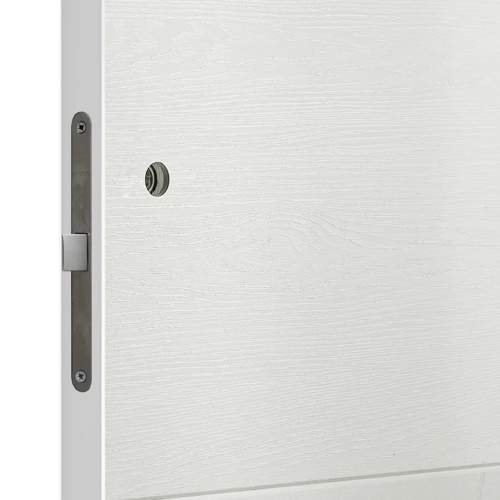 Дверь межкомнатная глухая Бостон 80x200 см ПВХ белый с замком и петлями ПРИНЦИП STLM-2008997 - Вид №6