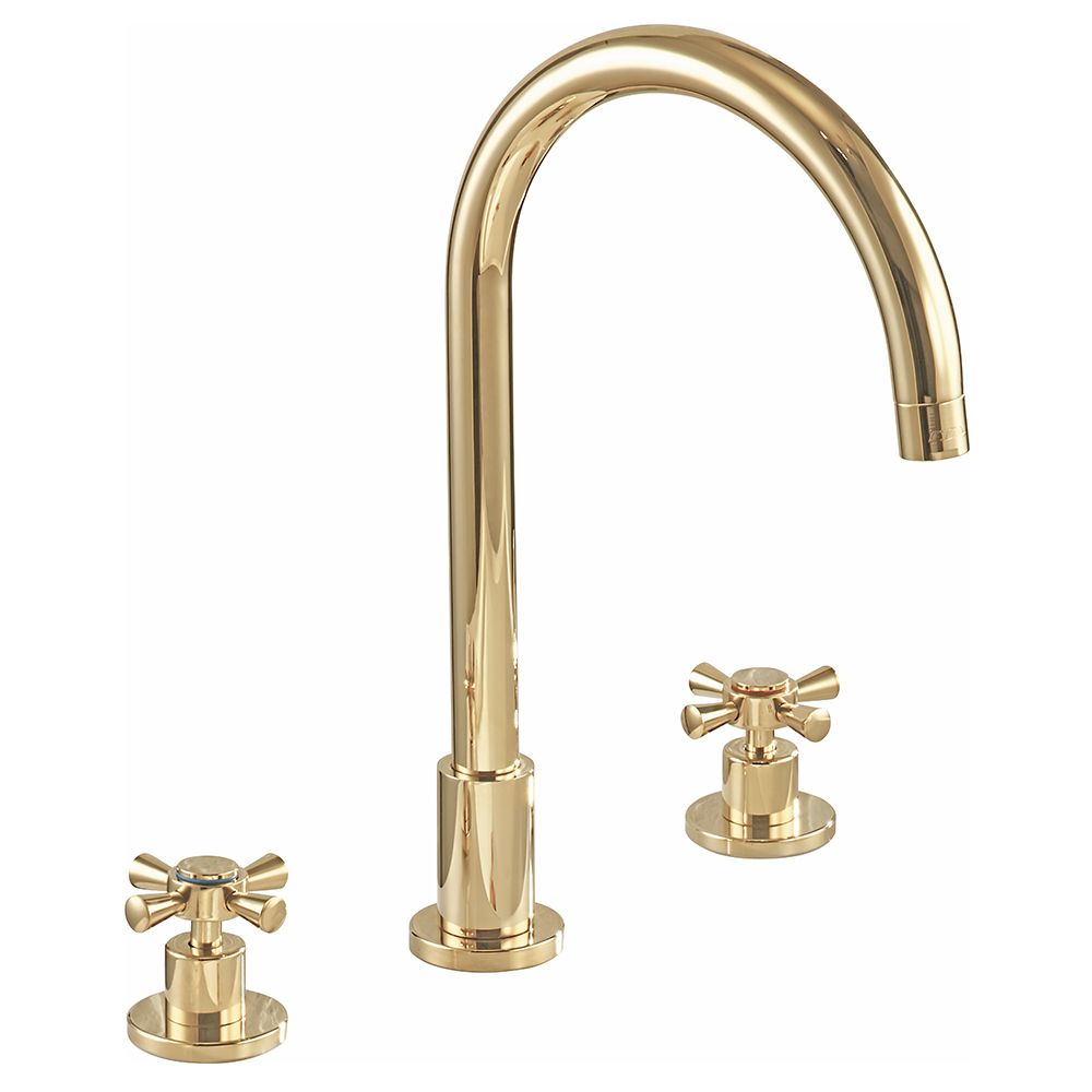 102805152  Смеситель для раковины скрытого монтажа Quadrille - Gold Look Eca 