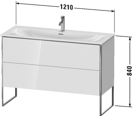 XS452604949 XSquare Тумбочка напольная Графит матовый, декор Duravit - Вид №1