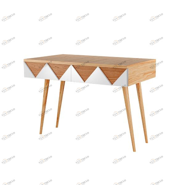 Консоль с ящиками деревянная белая Woo Desk WOODI  00-3966063 Бежевый;белый 