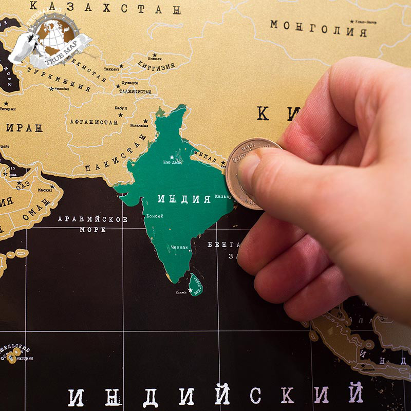 0614 Карта мира true map черная BadLab  - Вид №7