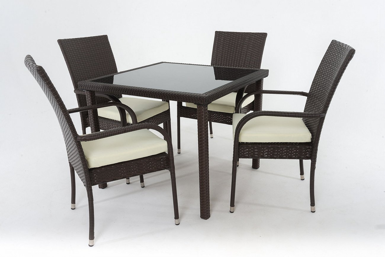 Обеденная группа со столом на 4 персоны темно-коричневый Forest VINOTTI  00-3885128 Коричневый  - Вид №4