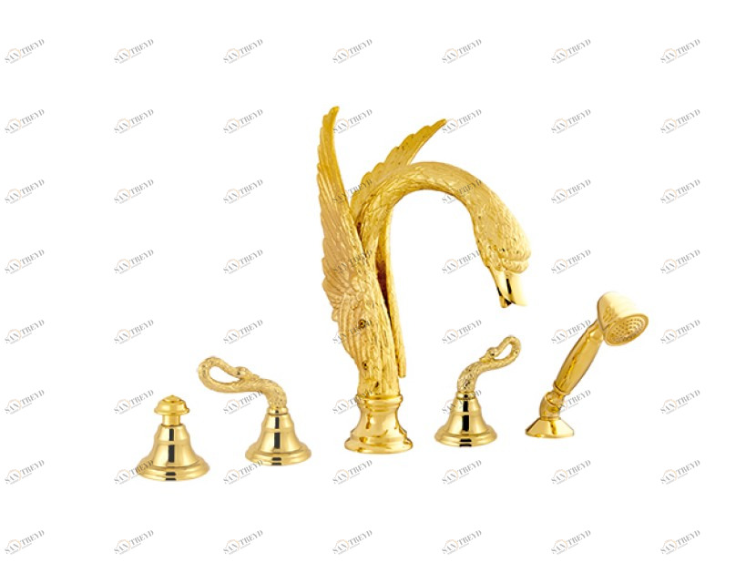 039056.000.50 Набор для ванны с пятью отверстиями Яркий хром Mestre Swan