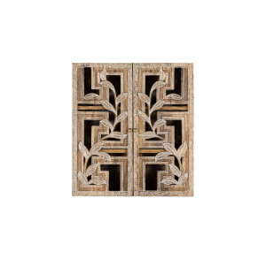 Навесной шкаф из манго с резными дверцами