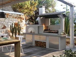 Дровяная печь на открытом воздухе